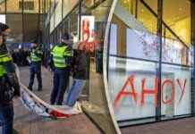 Onrust bij wapenbeurs Rotterdam: gevel beklad en demonstranten aangehouden news-21112024-123335